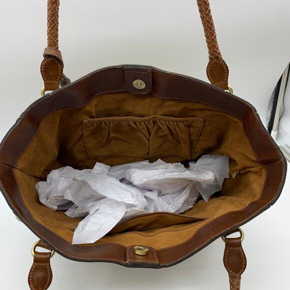 Patricia Nash Leather Handbags Cameley Tote Brown European Map - Picture 4 of 12